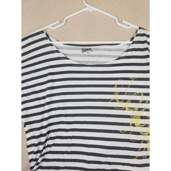 Volcom Shirt Womens XS Small Relaxed Striped Flowy Round Neck Short Sleeve - Picture 2 of 12
